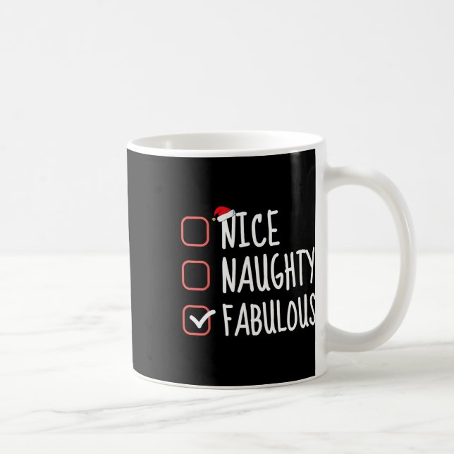 Mug Nice Naughty Fabulous Funny Christmas List Père No (Droite)