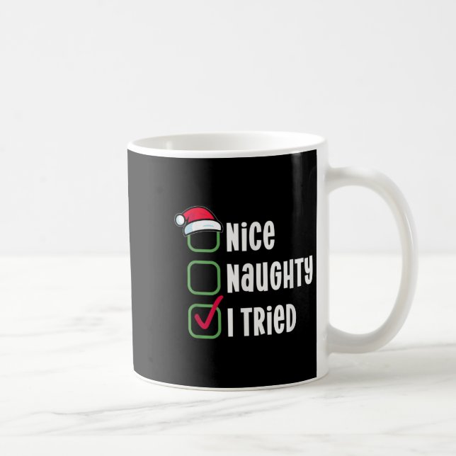 Mug Nice, Naughty, I Tried Humorous Checklist For Sant (Droite)