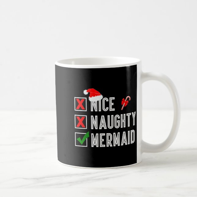 Mug Nice Naughty Mermaid Merry Christmas Santa Claus X (Droite)