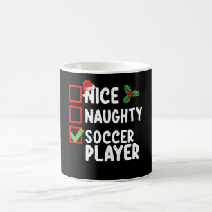 Mug Nice Naughty Soccer Joueur Noël