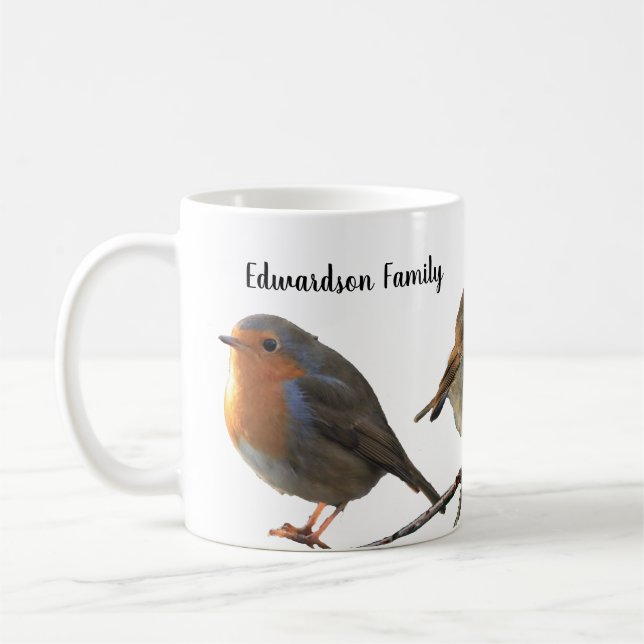 Mug Nice Robin birds rouge seins nom de famille (Gauche)