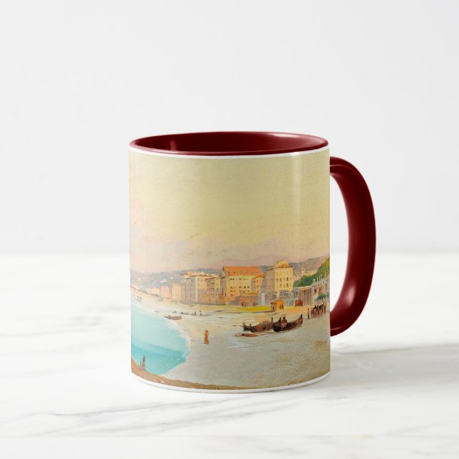 Mug Nice, Vue sur la plage du Quai du Midi, (Devant droit)