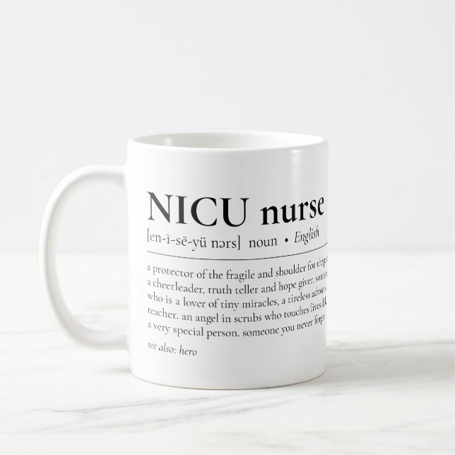 Mug NICU Infirmière Définition Néonatal Icu Appréciati (Gauche)