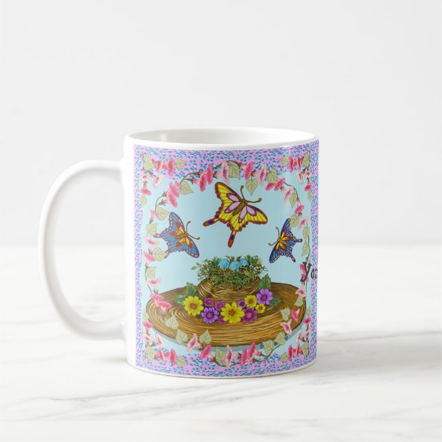 Mug Nid de chapeau de fleurs  (Gauche)