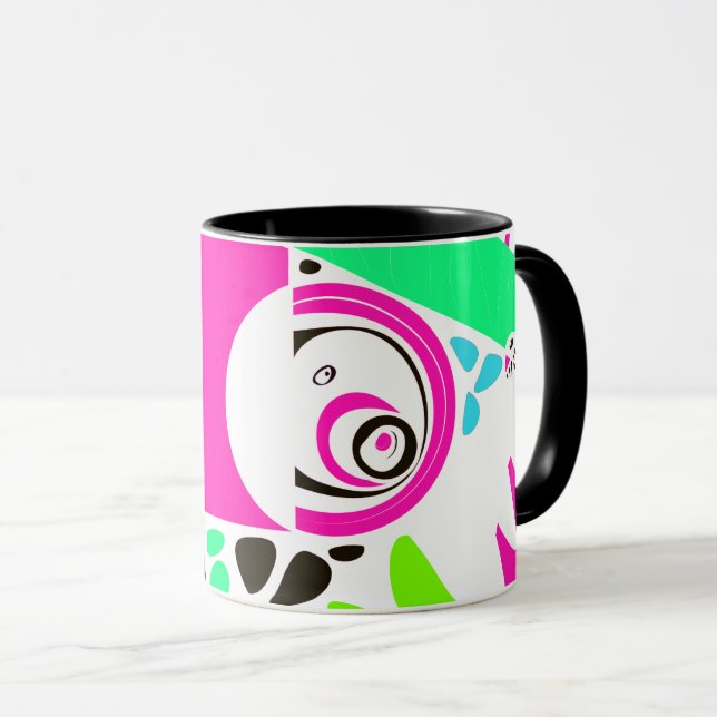 Mug Nid d'oiseau - Fuchsia White (Devant droit)