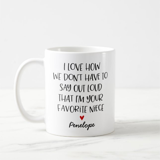 Mug Nièce préférée faite sur commande (Gauche)