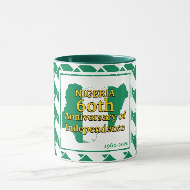 Mug NIGÉRIA 60e INDÉPENDANCE | Souvenir du drapeau nig (Centre)