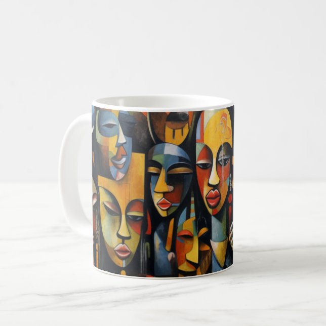 Mug Nigeria Art Abstrait, Afrique, Art Africain (Devant gauche)