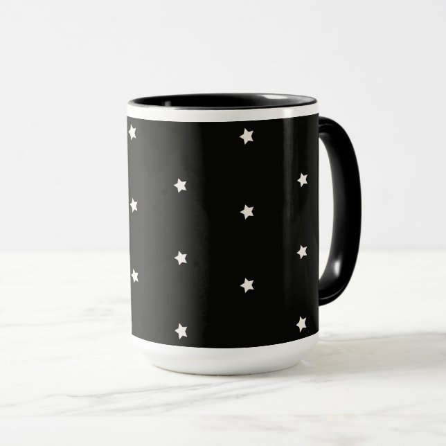 Mug Night Sky, white stars at midnight, (Devant droit)