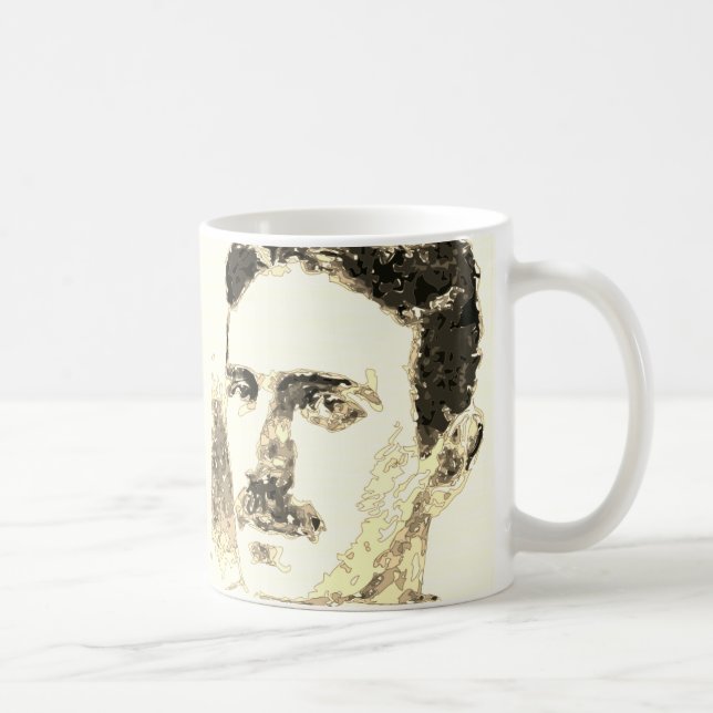 Mug Nikola Tesla dessin à la sepia (Droite)