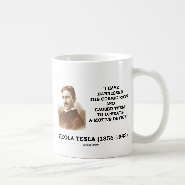 Mug Nikola Tesla Harnais Rayons Cosmiques Motif (Droite)