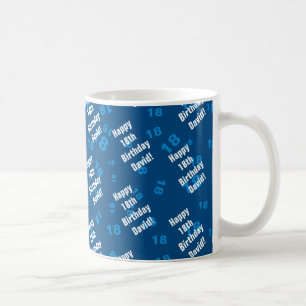 Mug N'importe quel âge et nom anniversaire heureux per