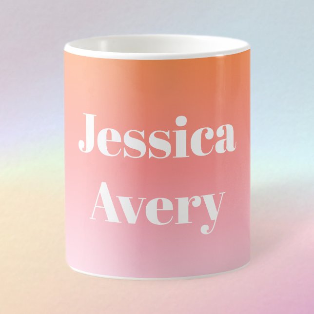 Mug N'importe quel nom | Texte de style rétro-moderne  (Créateur téléchargé)
