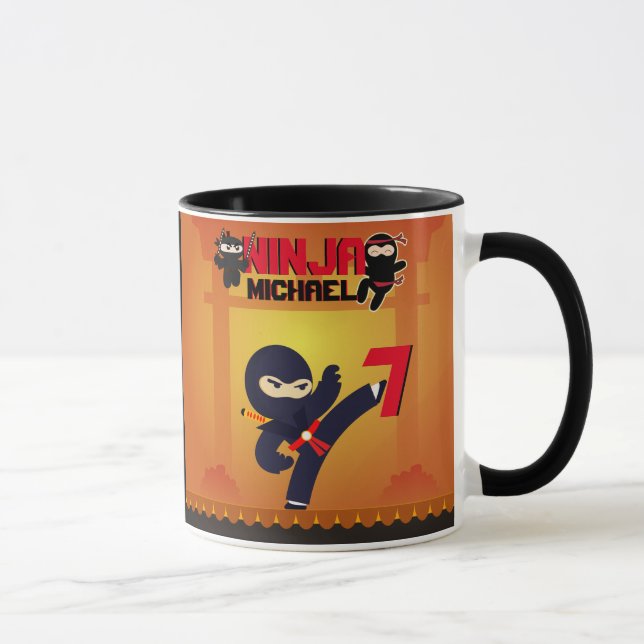 Mug NINJA Movie Star Warrior Kicking it Karatkids (Droite)