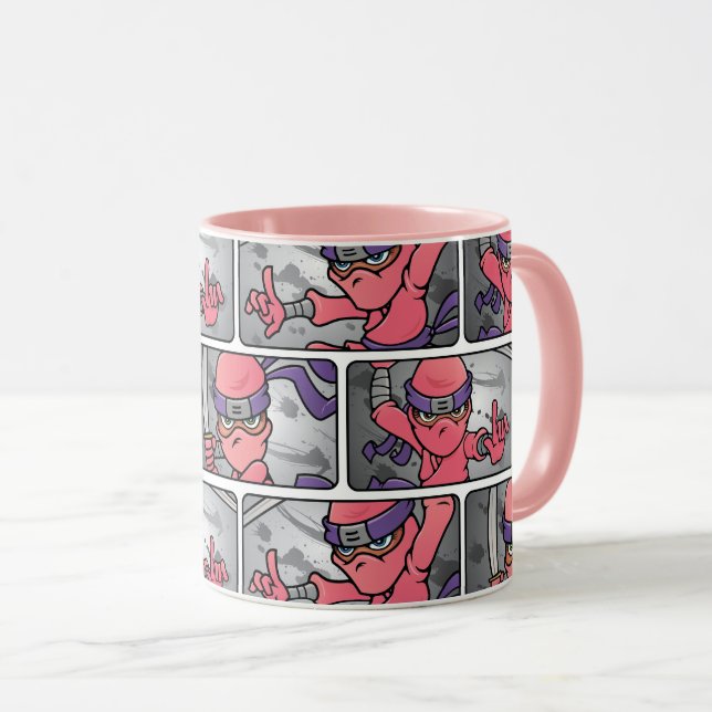Mug Ninjas roses (Devant droit)