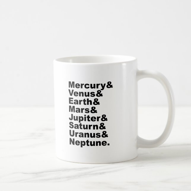 Mug N'invitez pas Pluton à notre fête des 8 planètes (Droite)