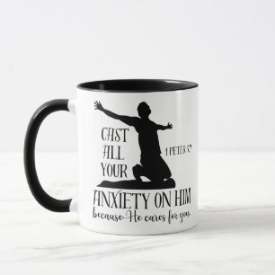 Mug NIV 1 Pierre 5:7 Posez toute votre angoisse sur Lu