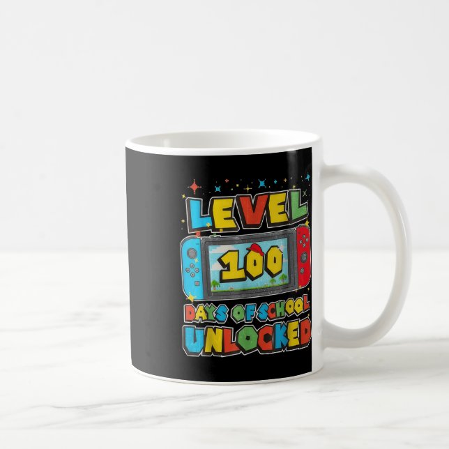 Mug Niveau 100 Jours De L'École Déverrouillé Jeu Pixel (Droite)