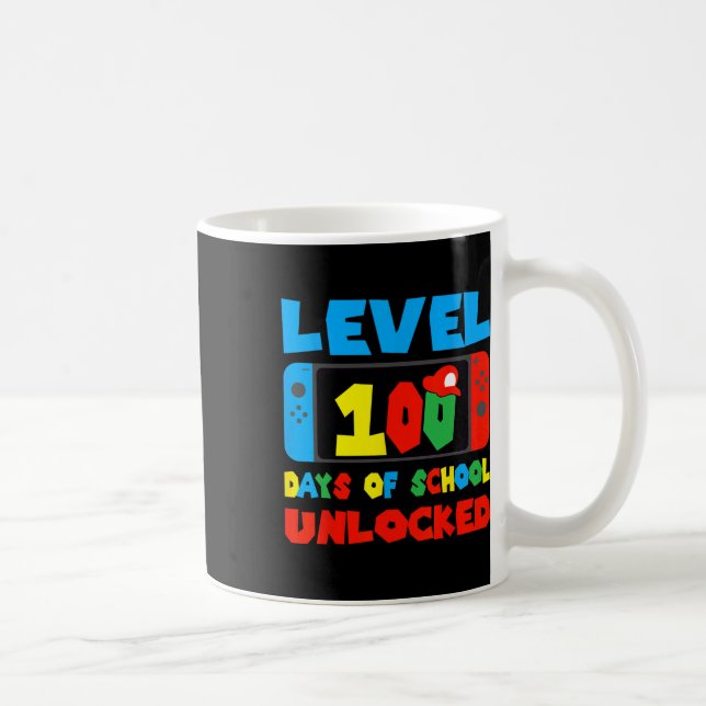 Mug Niveau 100 Jours D'école Débloqués Jeux Vidéo Garç (Droite)