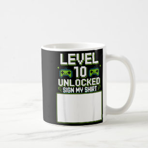 Mug Niveau 10 débloqué signe t-shirt 10e anniversaire