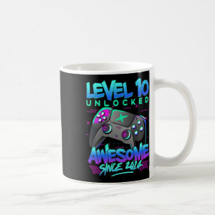 Mug Niveau 10 Déverrouillé 10 Anniversaire Garçon 10e