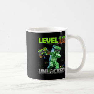 Mug Niveau 10 déverrouillé - Anniversaire Garçon Pixel