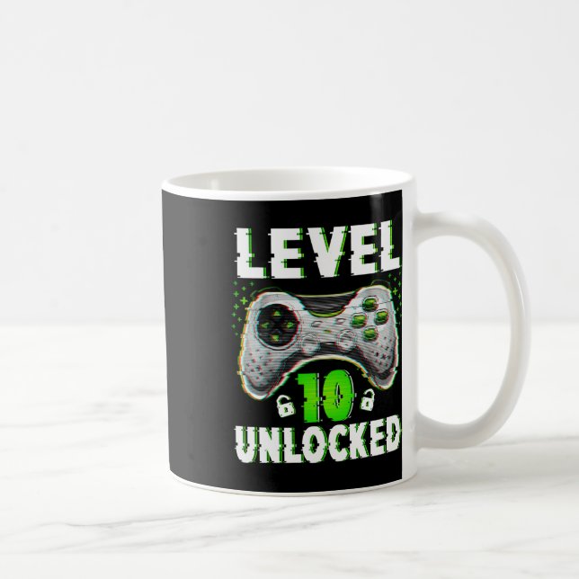 Mug Niveau 10 Jeu vidéo déverrouillé 10 ans garçon 10e (Droite)