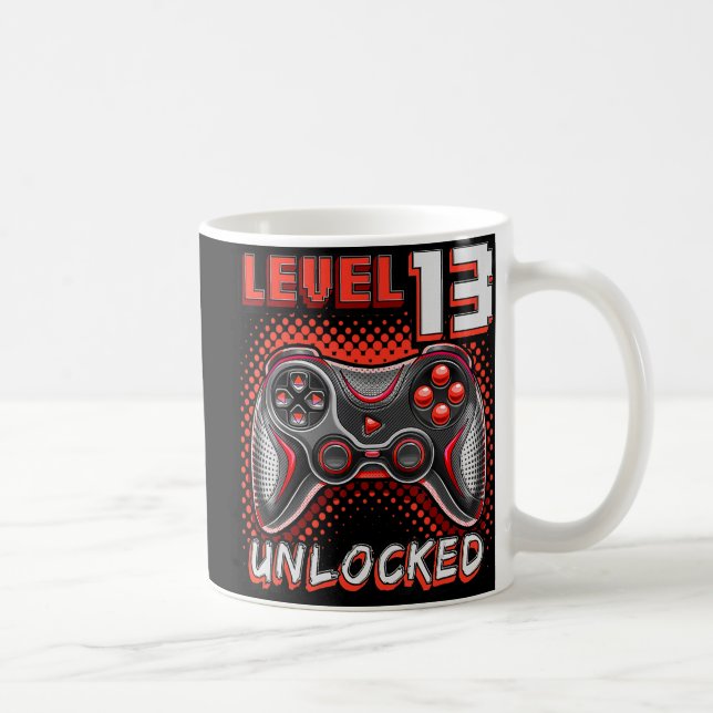 Mug Niveau 13 Jeu vidéo déverrouillé 13e Jeu d'anniver (Droite)