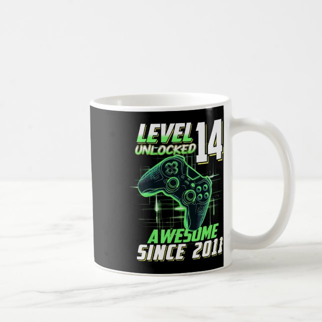 Mug Niveau 14 Débloqué Incroyable Depuis Anniversaire  (Droite)