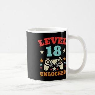 Mug Niveau 18 Débloqué Video Gamer Garçons Hommes 18èm