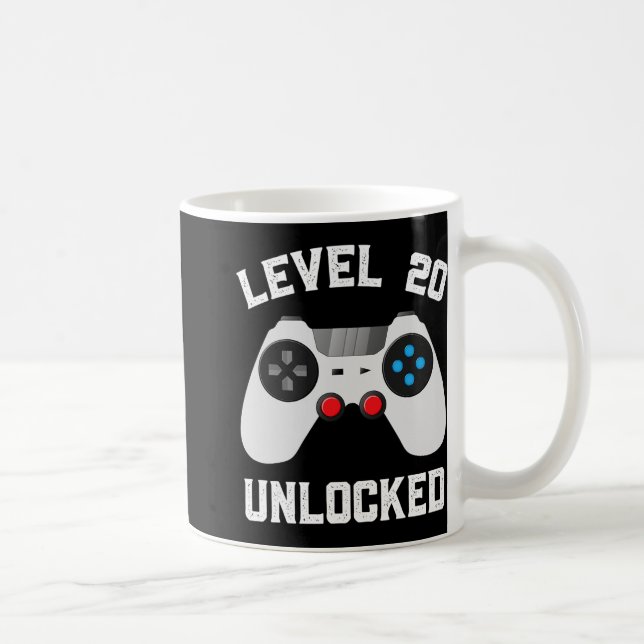 Mug Niveau 20 Déverrouillé Funny 20e anniversaire de M (Droite)