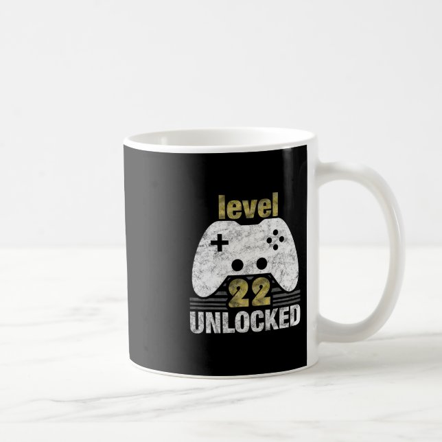 Mug Niveau 22 Débloqué 22e Anniversaire Cadeau 22 Ans  (Droite)