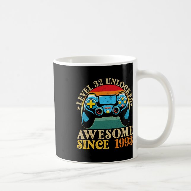 Mug Niveau 32 Débloqué Incroyable Depuis 1993 32ème An (Droite)