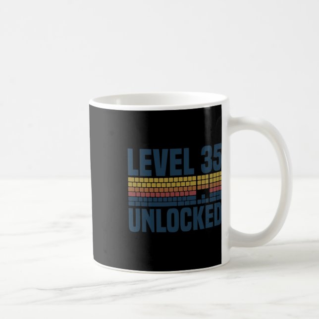 Mug Niveau 35 Débloqué 35e Anniversaire 35 Ans Vidéo (Droite)