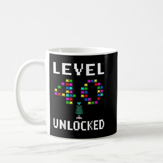 Mug Niveau 40 Jeu vidéo déverrouillé 40e anniversaire  (Gauche)