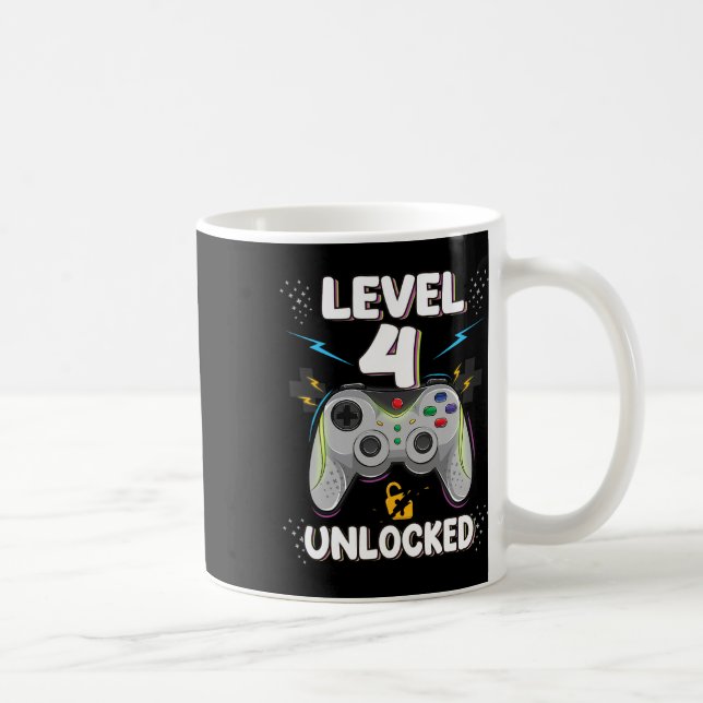 Mug Niveau 4 Débloqué Jeu Vidéo 4ème Anniversaire Game (Droite)