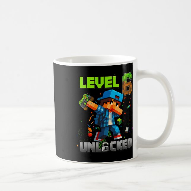 Mug Niveau 6 Débloqué Drôle Anniversaire Garçon Pixel  (Droite)