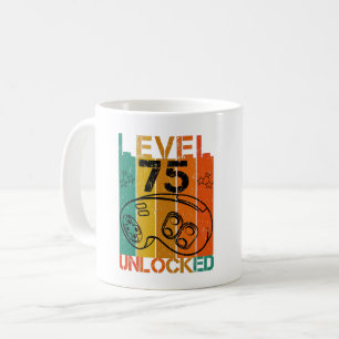 MUG NIVEAU 75 DÉBLOQUÉ ANNIVERSAIRE DRÔLE GAMER GEEK 7