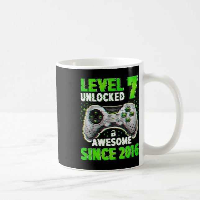 Mug Niveau 7 Débloqué Jeu Vidéo Garçon de 7 Ans 7e Bi (Droite)