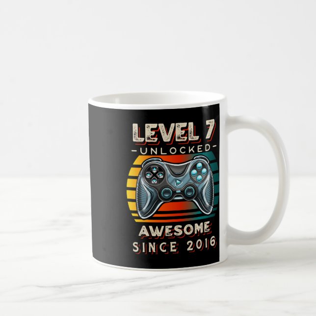 Mug Niveau 7 Débloqué Jeu Vidéo Sept 7e Anniversaire 7 (Droite)