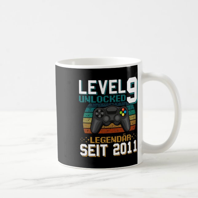 Mug Niveau 9 Débloqué 9e Anniversaire 9 Ans Vidéo Gam (Droite)