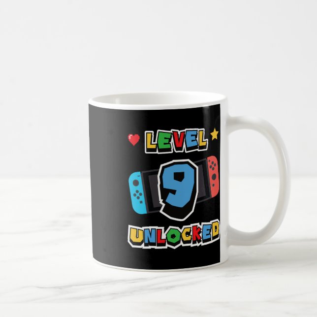 Mug Niveau 9 Débloqué 9e Anniversaire Enfants Jeu Vidé (Droite)