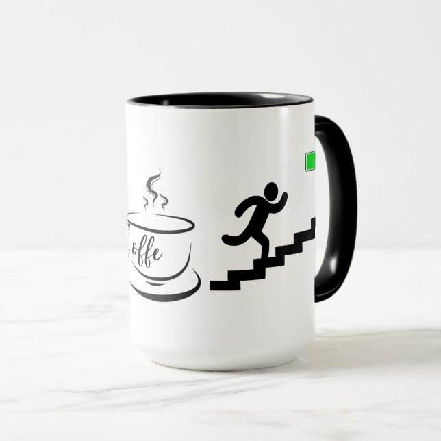 Mug Niveau de batterie d'énergie de café Design (Devant droit)