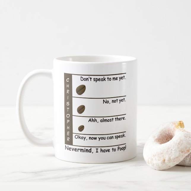 Mug Niveau d'humeur des amateurs de café - Personnalis (Avec donut)