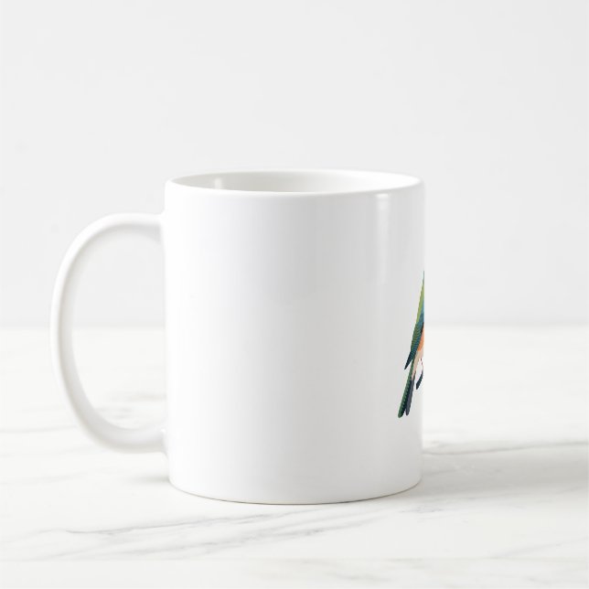 Mug Niveau d'oiseaux : Obsédé - Oiseau coloré Des (Gauche)
