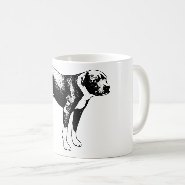 Mug Niveau - Revêtement latéral de chien d'encre (Devant droit)