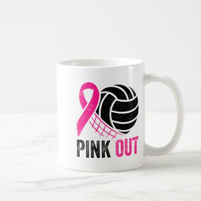 Mug Nk Out Volleyball Breast Cancer Awareness Nk Ribbo (Droite)