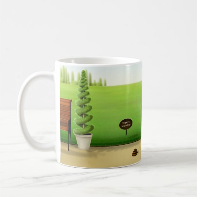 Mug "No Dogs Allowed" Cute Poo de Chien dans le magnif (Gauche)