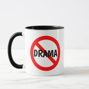 Mug NO DRAMA Connexion en rouge, blanc et noir