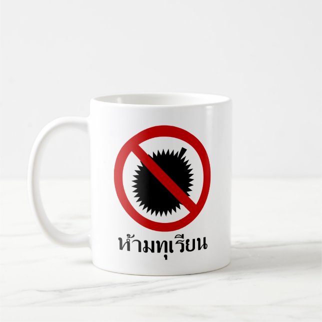 Mug NO Durian ⚠ Thai Langue Script ⚠ (Gauche)